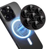 DOMYLE Magnetic Suction Cup Phone Mount for MagSafe Case, Silicone Octo Cup Buddy Sticky Grip Holder for iPhone, Removable Hands