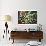 Young Buddhist Monk Praying, Thailand-Paper Art-50,,X38,,