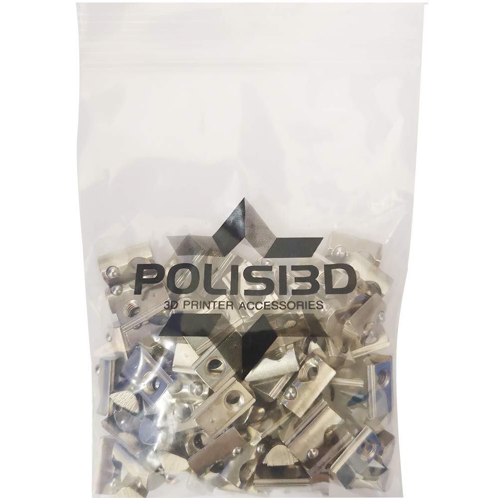 100-Pack 2020 2040 2060 Roll in Spring Loaded T Nut m3 for 20x20 20 Series Aluminum Extrusions 6mm Slot Aluminum Profile Accesso
