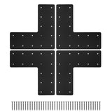 XZWMY L Post Bracket 4PCS,13.2x 13.2 Heavy Duty Mending Plate with Powder Coated Pergola Bracket,Beam Bracket,Truss Bracket,Post