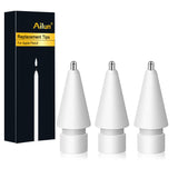 Ailun 3 Pack Apple Pencil Tips Replacement,Compatible with Apple Pencil 1st and 2nd Gen,Penlike Metal Nib Wear-Resistant Pen Nee