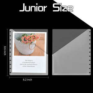6 Pack Junior Discbound Pocket Dividers 5.5X8.5 inch Pocket Dividers Clear Discbound Notebook Dividers Junior Discbound Pocket F