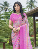 Satrani Womens Knit Pure Chiffon Saree (2618S2072N_Pink)