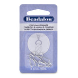Beadalon 327B-070 Pendant Pinch Bail 22mm, 4/Pkg, Silver