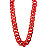 LCPQMZGH Plastic Hip Hop Chain Necklace, 80s 90s Costume Accessory, Men's Chunky Necklace, Big Chunky Gold Chain, 40, Red
