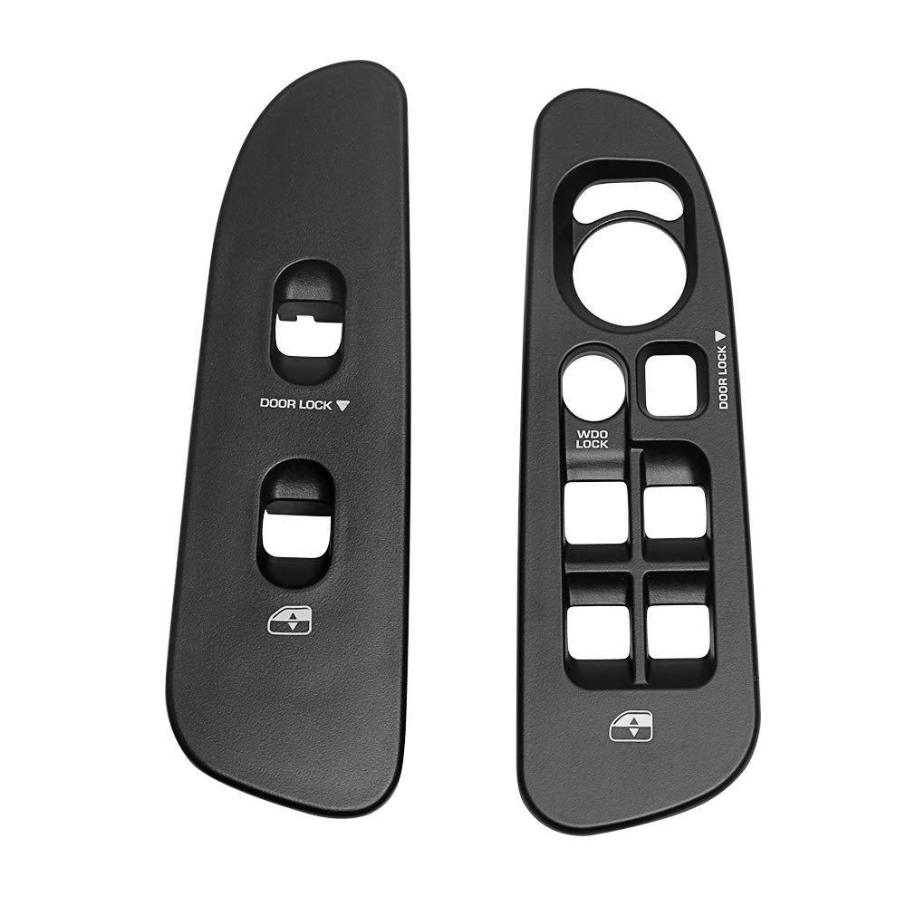 Basiker Driver & Passenger Black Door Window Switch Panel Bezel For 2002-2010 Dodge Ram 1500 2500 3500 Front Right & Left Window