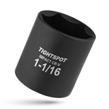 1/2 Inch Drive - 1 1/16 Inch Shallow Impact Socket, Heat-Treated CRV Steel