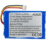 HXJNLDC DC 3.7v 503450(523450) 1150mAh Lithium Polymer Replacement Battery for Logitech Harmony Touch,Harmony Ultimate Remote Co