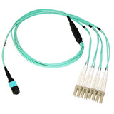 Axiom Mpo Female To 4 Lc Multimode Om3 50/125 Fiber Optic Breakout Cable 3M 