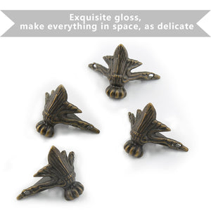 Hitefu Retro Furniture Feet Metal Feet for Jewelry Box,Bronze Antique Furniture Legs Claw Feet for Crafts,24Pcs Box Hardware Dec