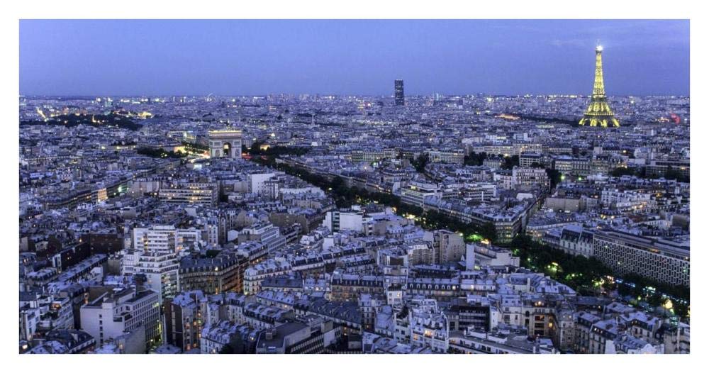 Aerial View Of Paris At Dusk-Paper Art-38,,X20,,