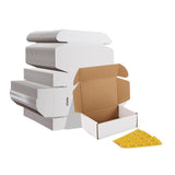 HORLIMER 6x4x2 inches Shipping Boxes Set of 75, White Corrugated Cardboard Box Literature Mailer