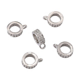 LiQunSweet 5Pcs Ring Brass Micro Pave Cubic Zirconia Hanger Links Bail Beads Dangle Hanger Beads for DIY Jewelry Making Supplies