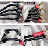 Goaycer 10Feet Speaker Cable with Banana Plugs,14 Gauge Oxygen-Free-Copper (OFC) Speaker Wire(10FT/One Cable)