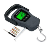 Digital Hanging Luggage Scale with Comfortable Handle and Large Hook, 110lb/50kg, Backlit Portable Scale for Travel Fishing with