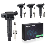 Autopptimus UF333 Ignition Coils Pack and Spark Plugs Set of 4 Compatible with Toyota Camry Corolla Highlander Matrix RA-V4 Sola