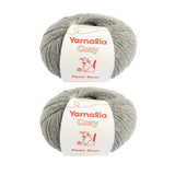 Yarnalia Cozy Yarn - Worsted Weight | Ultra-Soft | Fully Composed of Baby Alpaca | Easy Care (2-Pack, 100g/219yd Each) (Pearl Ri