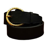 Urbanity WomenS Horse Shoe Antique Buckle Pu Leather Waist Belt (30, Golden)