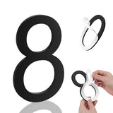 Merear 6 Inch House Numbers, Self-adhesive House Number Acrylic Modern House Numbers for Outside Black Mailbox Numbers Address H