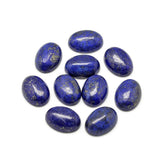 Fashewelry 50Pcs Natural Oval Lapis Lazuli Flatback Gemstone Cabochons 18x13mm Healing Chakra Crystal Stone Beads No Hole for Je