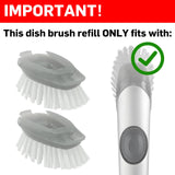 4 Pack Dish Brush Refills, Dish Brush Replacement Head for OXO Steel Soap Dispensing Dish Brush