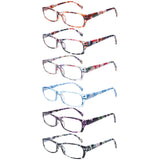 MAEOWN 5 Pack Reading Glasses for Women, Blue Light Blocking Computer Readers, Ease Blurry Vision Dry Eyes Anti UV Glare (6 Mixe