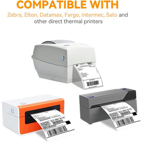 4x6 Thermal Labels, Muotich 500 Fanfold Direct Thermal Shipping Labels, Thermal Printer Label Compatible with Rollo Label Printe
