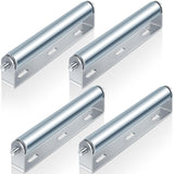 Therwen 4 Sets 1.5'' Diameter Conveyor Rollers with Stands 10'' Galvanized Steel Long Roller and Bracket Set Easy Install Indust
