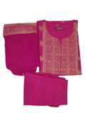 Anni Designer Women'S Cotton Straight Kurta With Pant & Dupatta (Kptd-Cot-10132-Pink_S_Pink_Small),Pink,S
