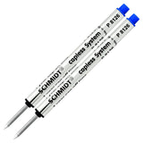 Retro 1951 Short Capless Rollerball Ink Refill Fine Tip, Schmidt P8126, P8126 Short Blue, 2Pack Schmidt Capless Roller Ball ref