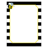 Barker Creek Designer Computer Paper, Wide Stripes With Bee, 8.5 x 11, Decorative Printer Paper, Stationery, 50 Sheets per