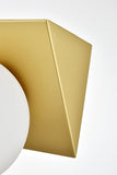 Living District Jillian 2-Light Iron & Glass Bath Sconce In Brass/Frosted White