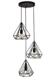 Elegant Lighting Living District Jago Collection Pendant D18.1 H24.3 Lt:3 Black Finish