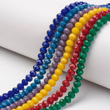 10 Strands Briolette Faceted Rondelle Glass Beads 6x5mm Opaque Glass Tiny Loose Beads 900pcs for Bracelets Jewelry Making Mixed 