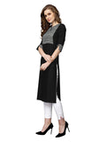Sanisa Women'S Rayon Plain Kurta (303Kn111-S_Black, White_S)