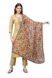 Gosriki Women'S Cotton Blend Straight Printed Kurta With Pant & Dupatta (Authentic Beige_5Xl-Gs_Beige_Xxxxx-Large),Beige,5,B0BLN9VL5X