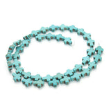 Linsoir Beads Small Blue Turquoise Cross Beads Gemstone Spacer Beads Craft Supplier Approx.36pcs/Strand 0.8CMX1CM