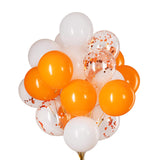 GAKA Orange Confetti and White Balloons 12 Inch 3 Style Pack of 50,Party helium balloon Party Decorations Supplies