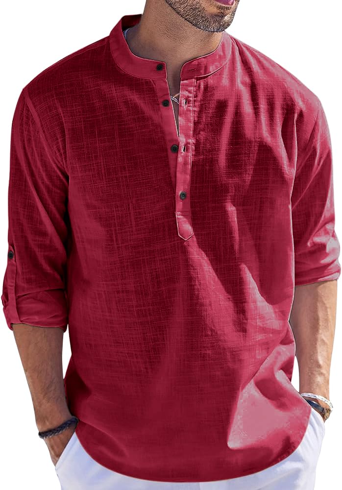 Bellstone Men'S Cotton Blend Solid Regular Fit Kurta (Kurta1500_Single_Burgundy_M