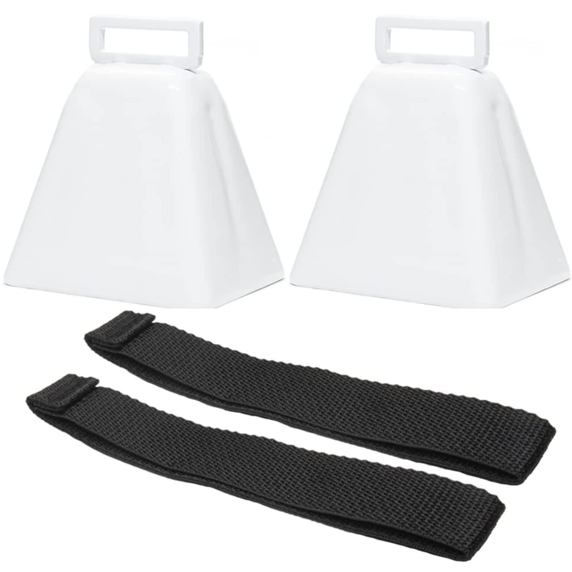 Bevin Bells Long Distance Cow Bells 10LD | Christmas Bells | Steel Made, Loud Noise Makers | White Strap Handle | Easier to Hold