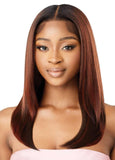 Outre Airtied 100% Fully Hand-Tied Wig - Human Hair Blend - Sleek Yaki 20 (DARK BROWN 2)