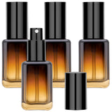Segbeauty 1oz Small Amber Glass Spray Bottle Refillable, 4pcs Fine Mist Empty Glass Travel Bottles for Toiletries Liquid Contain