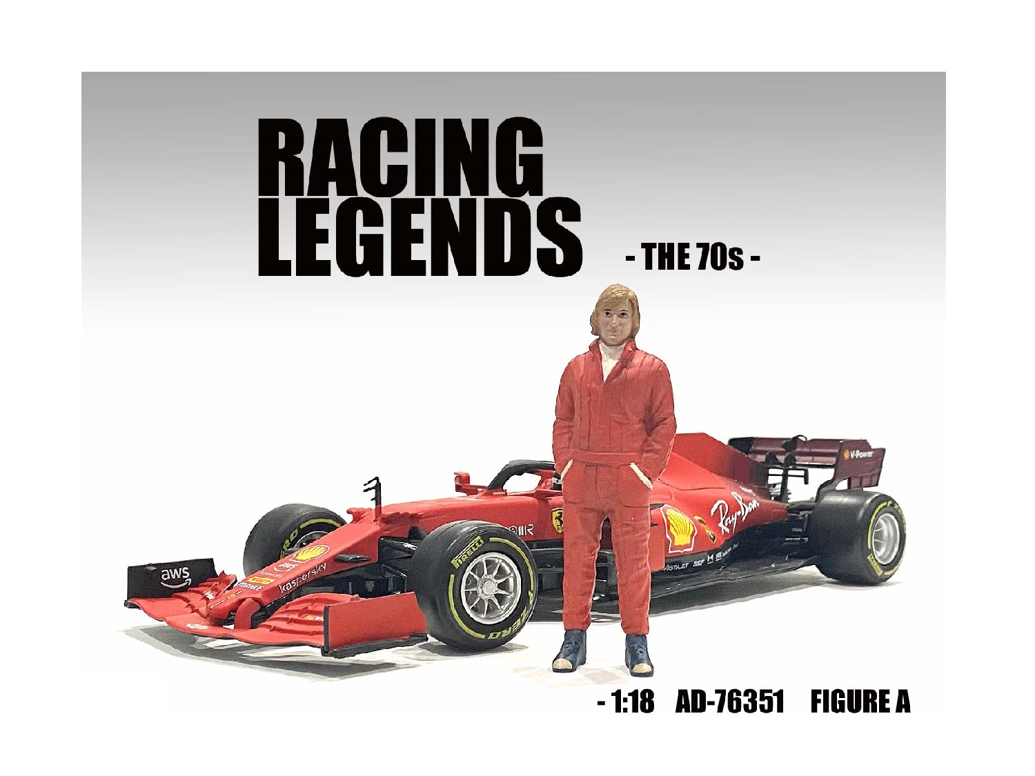 American Diorama Racing Legend 1970S Theme (Figure A) For 1/18 Scale Model Car Display Ad-76351