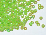 The Design Cart 5 mm Neon Green Lustre Bowl Plastic Sequins Sitara for Embroidery, Embellishing Handbags, Apparels, Art Craft DI