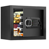 1.8 Cubic Feet Small Fire Safe Box for Home, Fireproof Lock Box, Security Money Safe with Digital Keypad, Spare Keys and Removab