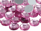 18mm Flat Back Round Acrylic Rhinestones Jewels Plastic Gems Embelishments for Cosplay/Costumes Jewelry Making - 30 Pieces (Pink