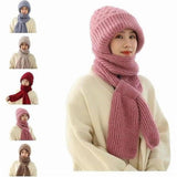 Lepid 2In1 Women Woolen Winter Cap With Scarf Warm Knitted Hat With Ear Cover For Women & Girls Muffler Stylish & Fashion Wi