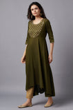 Aurelia Women'S Viscose Solid Loose Kurta (22Fea13188-703039_Green_3Xl)