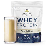 Ancient Nutrition Grass Fed Whey Protein, 23g Protein, Hydrolyzed Collagen Peptides, Organic Regenerative A2/A2 Milk Protein (35