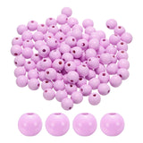 HARFINGTON 100pcs 16mm Light Purple Wood Beads 4.3mm Large Hole Round Wooden Loose Spacer Beads for Jewelry Making Necklace Brac